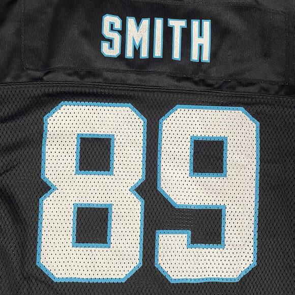 Reebok On Field NFL Carolina Panthers Steve Smith #89 Alt Black Jersey Youth L - Picture 4 of 8